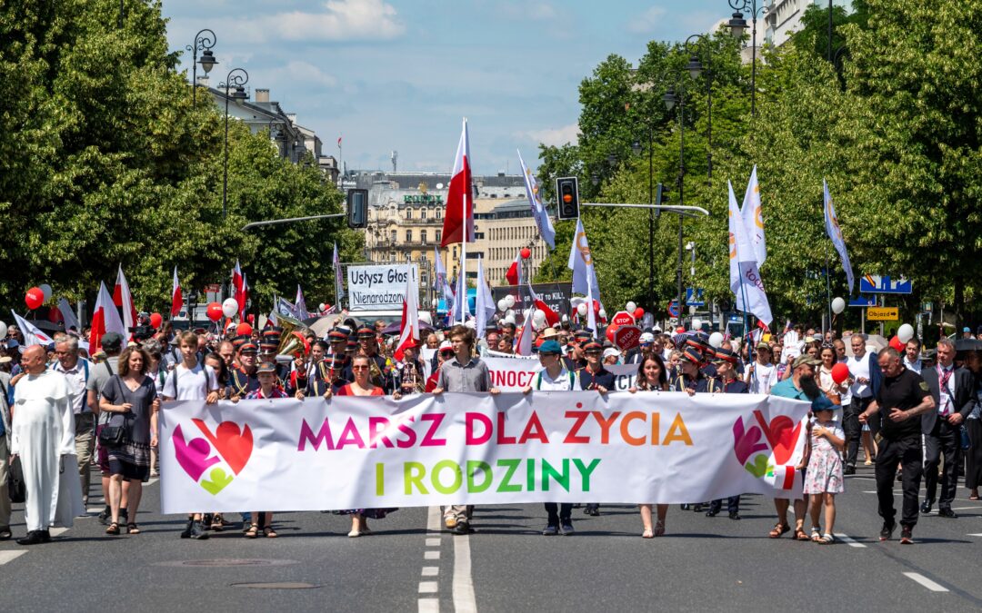 Conservative marches around Poland oppose government’s abortion and LGBT+ policies